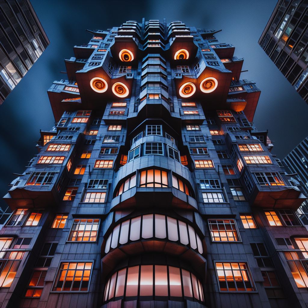 Bing prompt : Pareidolia Eyes In A&nbsp;Building