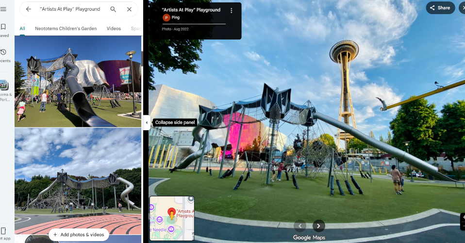 Google Maps photos of "Artists At Play"