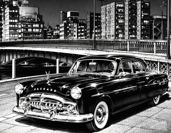 1951 Packard Near Ryogoku Bridge - Art By Hey Pineapple
